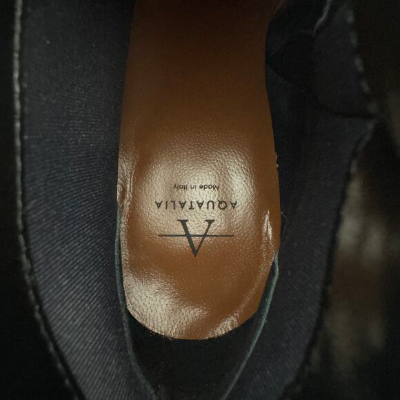 AQUATALIA Marilisa Leopard Weatherproof Genuine Calf Hair Heel Bootie Size 6 - Picture 7 of 9